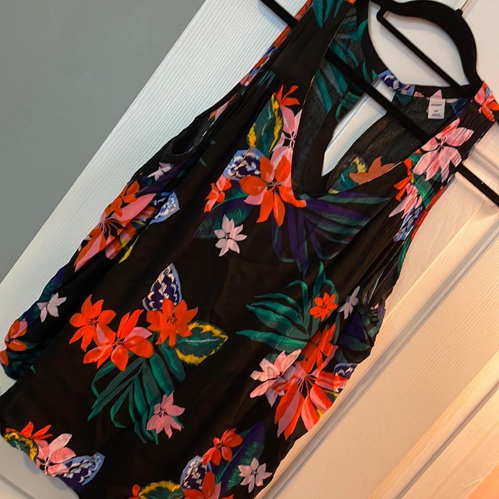Old navy black with floral accents top
